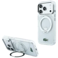iPhone 18 Pro Max / 17 Pro Max Átlátszó Lacoste IML fényes felületű MagSafe tok gyűrűs kitámasztóval