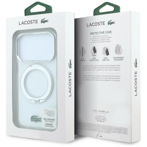 Apple iPhone 18 Pro / 17 Pro átlátszó Lacoste IML Glossy Finish with Ring Stand MagSafe kemény hátlap tok - 8