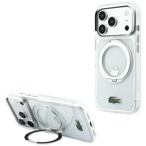 Apple iPhone 18 Pro / 17 Pro átlátszó Lacoste IML Glossy Finish with Ring Stand MagSafe kemény hátlap tok - 1