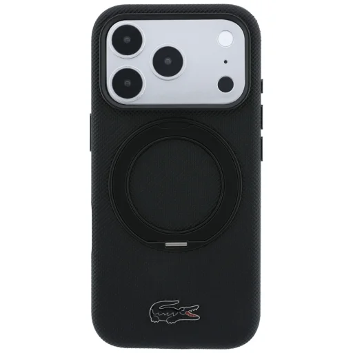 Apple iPhone 18 Pro / 17 Pro čierny Lacoste Petit Pique Ring Stand MagSafe zadný kryt - 3