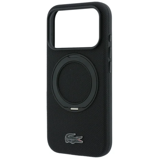 iPhone 18 Pro Max / 17 Pro Max fekete Lacoste Petit Pique with Ring Stand MagSafe hátlap tok - 6