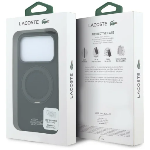 iPhone 18 Pro Max / 17 Pro Max fekete Lacoste Petit Pique with Ring Stand MagSafe hátlap tok - 8