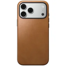 iPhone 18 Pro Max / 17 Pro Max cserbarna Nomad Modern Leather Case prémium valódi bőr tok