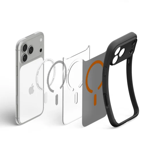 iPhone 18 Pro Max / 17 Pro Max matt fekete-narancssárga Spigen Ultra Hybrid MagSafe védőtok - 10