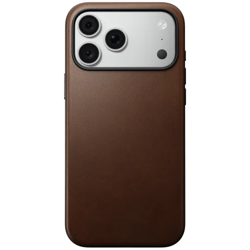 iPhone 18 Pro Max / 17 Pro Max hnedé kožené ochranné puzdro Nomad Modern Leather Case - 1