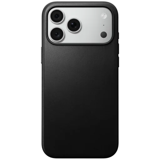 iPhone 18 Pro Max / 17 Pro Max fekete Nomad Modern Leather Case bőr védőtok - 1
