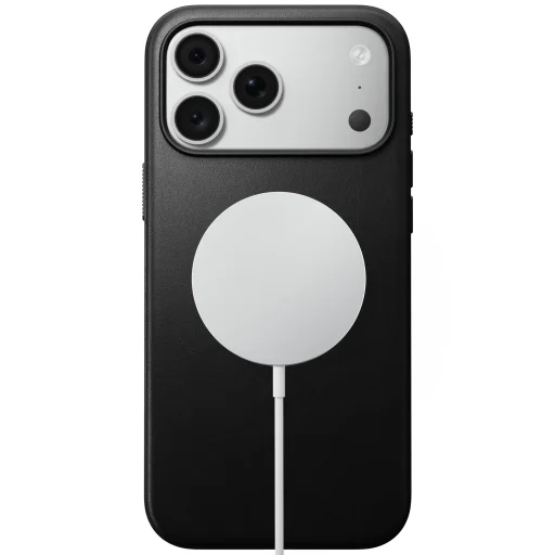iPhone 18 Pro Max / 17 Pro Max fekete Nomad Modern Leather Case bőr védőtok - 3