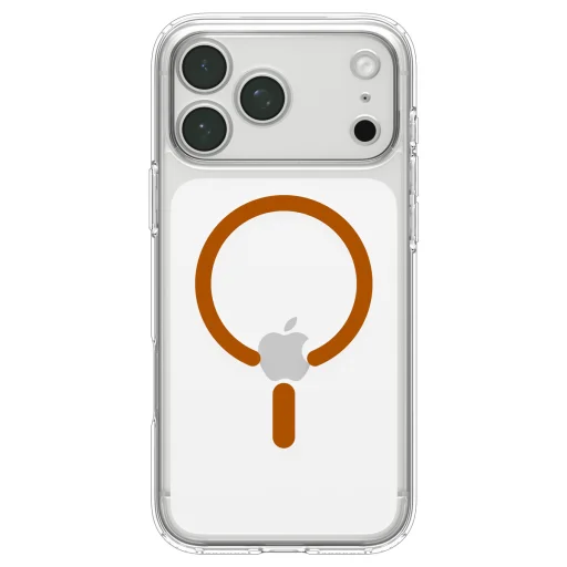 Apple iPhone 18 Pro Max / 17 Pro Max átlátszó narancssárga Spigen Ultra Hybrid MagSafe tok - 3