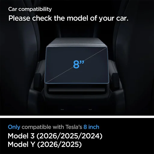 Tesla Model Y / Model 3 Átlátszó Spigen Glas.tR Slim matt hátsó tükröződésmentes edzett üveg kijelzővédő - 6