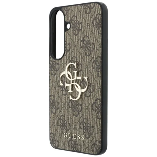 Guess Leather 4G zadný kryt s kovovým logom pre Samsung Galaxy S26 FE, hnedý - 11