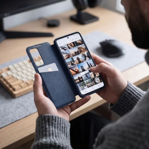 Samsung Galaxy S26 FE tmavomodré knižkové puzdro Tech-Protect Smart Wallet - 6