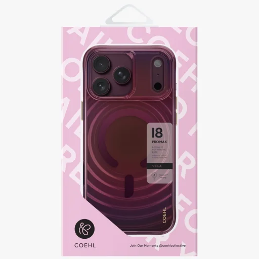 Apple iPhone 18 Pro Max / 17 Pro Max Bordó UNIQ Coehl Vela mágneses töltő hátlap tok - 4