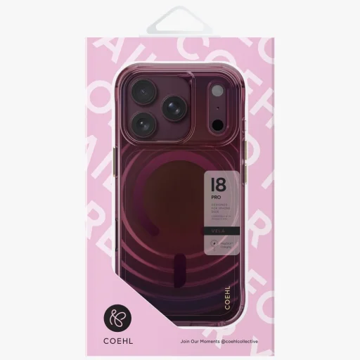 Apple iPhone 18 Pro / 17 Pro bordó UNIQ Coehl Vela mágneses töltéshez hátlap tok - 4