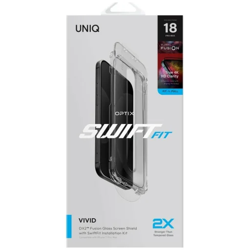 iPhone 18 Pro Max UNIQ Optix SwiftFit Vivid DX2 tvrdené sklo so zabudovaným aplikátorom - 7