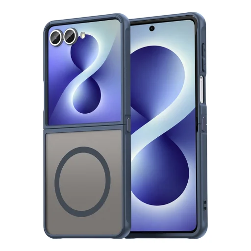 Samsung Galaxy Z Flip8 tmavomodré puzdro Techsuit HaloFrost II MagSafe - 1