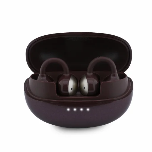 Guess Metallic Finish Classic Logo OWS bezdrôtové slúchadlá, bordové - 4