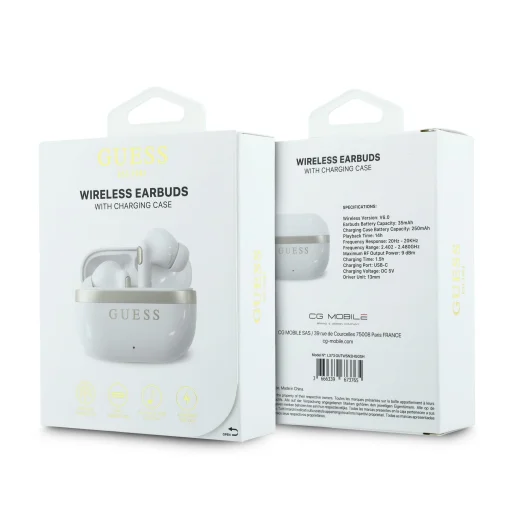Guess Gold Line Glossy Finish TWS vezeték nélküli fülhallgató, fehér - 6