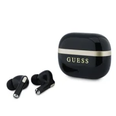 Guess Gold Line Glossy Finish TWS bezdrôtové slúchadlá, čierne