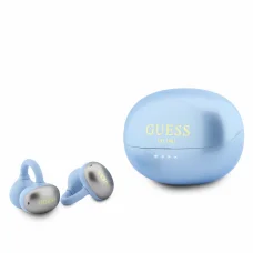 Guess Metallic Finish Classic Logo OWS bezdrôtové slúchadlá, svetlomodré
