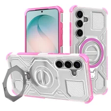 Priehľadný ružový ochranný kryt Techsuit Carbon Shield PRO pre Samsung Galaxy S26 Plus
