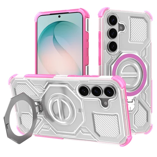 Priehľadný ružový ochranný kryt Techsuit Carbon Shield PRO pre Samsung Galaxy S26 Plus - 1