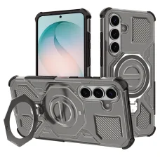 Ochranný kryt Techsuit Carbon Shield PRO pre Samsung Galaxy S26 Plus, dymovo čierny, s prsteňom
