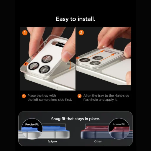 iPhone 18 Pro sötétszürke Spigen Optik Pro XL Glas.tR EZ Fit kameravédő edzett üveg - 7