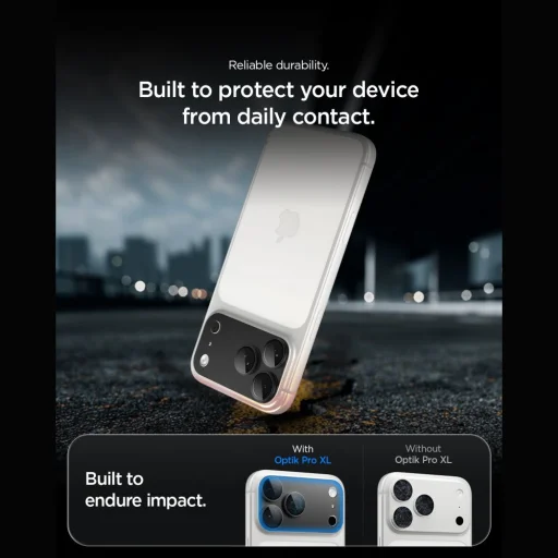 iPhone 18 Pro tmavosivé Spigen Optik Pro XL Glas.tR EZ Fit ochranné tvrdené sklo na fotoaparát - 10