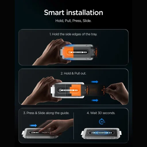 Apple iPhone 16 Pro / 17 / 17 Pro / 18 Pro Spigen Glas.tR EZ Fit Pro AC tvrdené sklo, 2 ks, číre - 11
