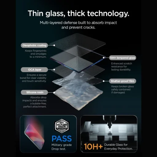 Apple iPhone 16 Pro / 17 / 17 Pro / 18 Pro Spigen Glas.tR EZ Fit Pro AC tvrdené sklo, 2 ks, číre - 7