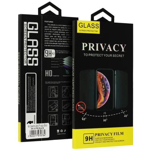 iPhone 18 Pro Max Privacy tvrdené sklo s čiernym rámom - 7
