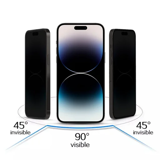  iPhone 18 Pro fekete Privacy betekintésgátló edzett üveg - 3
