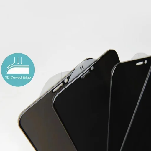  iPhone 18 Pro fekete Privacy betekintésgátló edzett üveg - 4