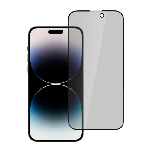 iPhone 18 Pro Max Privacy tvrdené sklo s čiernym rámom - 2