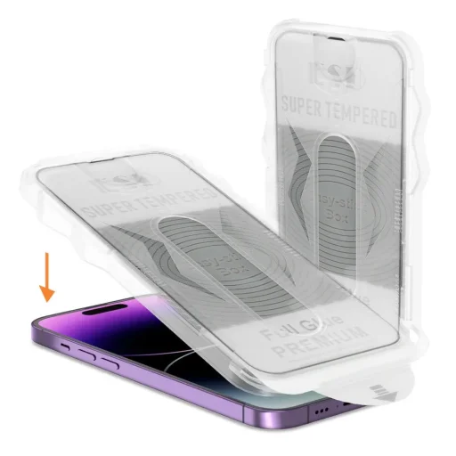 Apple iPhone 17 Pro / 18 Pro Full Glue tvrdené sklo s čiernym rámom a inštalačným rámčekom Easy-Stick - 2