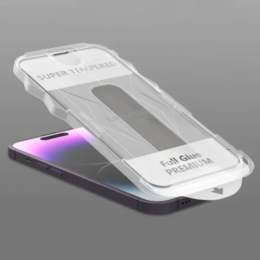  iPhone 17 Pro Max / 18 Pro Max fekete Easy-Stick Full Glue edzett üveg kijelzővédő felhelyező kerettel - 4