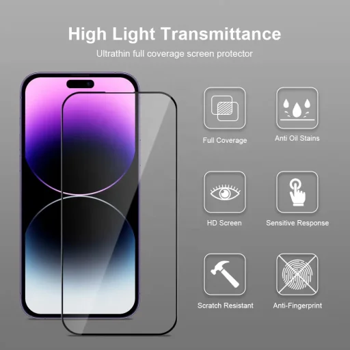 Apple iPhone 17 Pro / 18 Pro Full Glue tvrdené sklo s čiernym rámom a inštalačným rámčekom Easy-Stick - 6