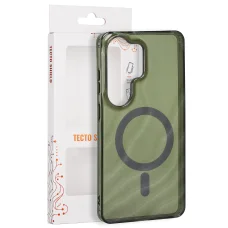 Puzdro Tecto Shield Desert Mag pre Samsung Galaxy S26 Ultra, tmavo olivovozelená