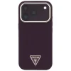 iPhone 18 Pro / 17 Pro burgundské Guess puzdro so zrnitou textúrou a trojuholníkovým logom MagSafe thumbnail