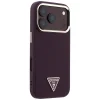 iPhone 18 Pro / 17 Pro burgundské Guess puzdro so zrnitou textúrou a trojuholníkovým logom MagSafe thumbnail