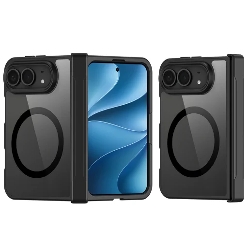 iPhone Duo fekete Dux Ducis Aimo MagSafe védőtok zsanérvédelemmel - 2