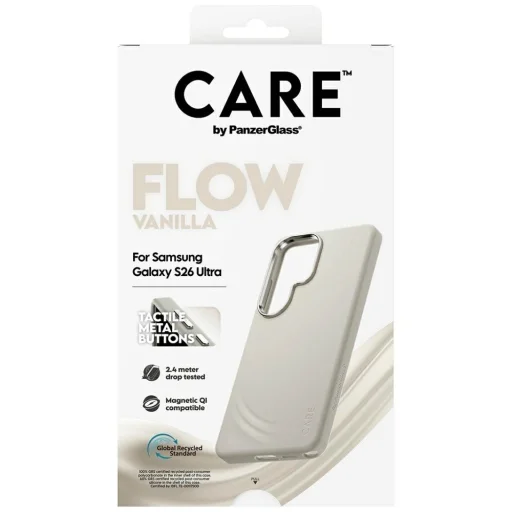 Samsung Galaxy S26 Ultra vanilkový silikónový kryt CARE by PanzerGlass Flow Qi - 6