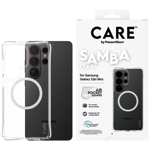 Samsung Galaxy S26 Ultra CARE by PanzerGlass Samba Qi nárazuvzdorný transparentný zadný kryt - 1