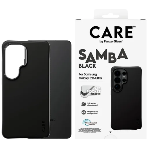 Samsung Galaxy S26 Ultra fekete CARE by PanzerGlass Samba Qi tok - 1