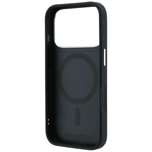 iPhone 18 Pro čierny Karl Lagerfeld PU Saffiano Ring Stand MagSafe kryt - 7