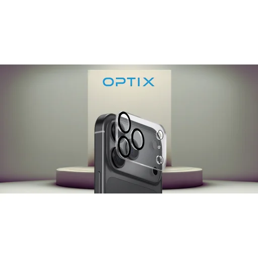 iPhone 17 Pro Max kristálytiszta UNIQ Optix Clearshield Frameguard kameralencse-védő applikátorral - 2