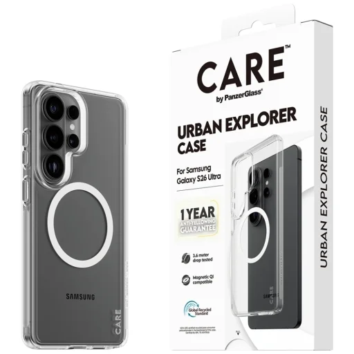 Samsung Galaxy S26 Ultra átlátszó fehér CARE by PanzerGlass Urban Explorer tok - 5