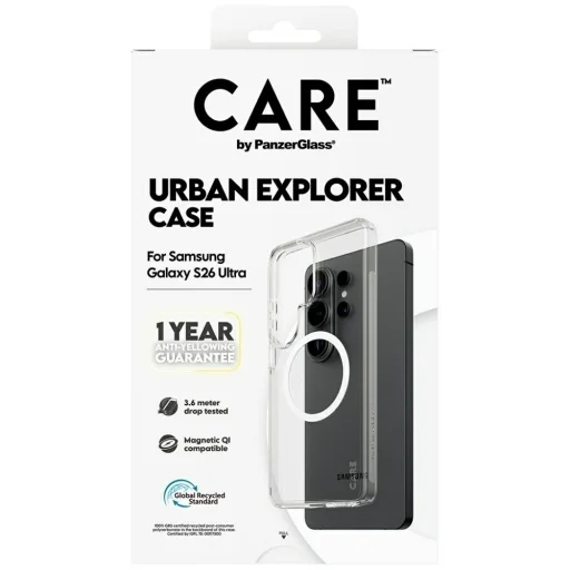 Samsung Galaxy S26 Ultra átlátszó fehér CARE by PanzerGlass Urban Explorer tok - 6