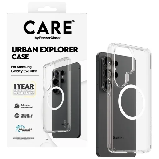 Samsung Galaxy S26 Ultra átlátszó fehér CARE by PanzerGlass Urban Explorer tok - 4