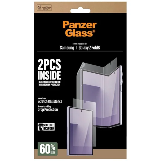 Sada ochranných fólií PanzerGlass pre Samsung Z Fold8 na vonkajší a vnútorný displej - 4